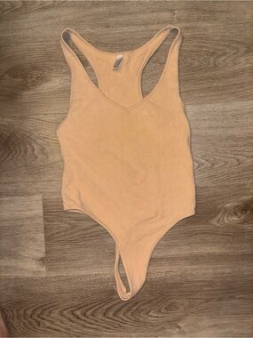 American Apparel Nude Tan Racerback Bodysuit M